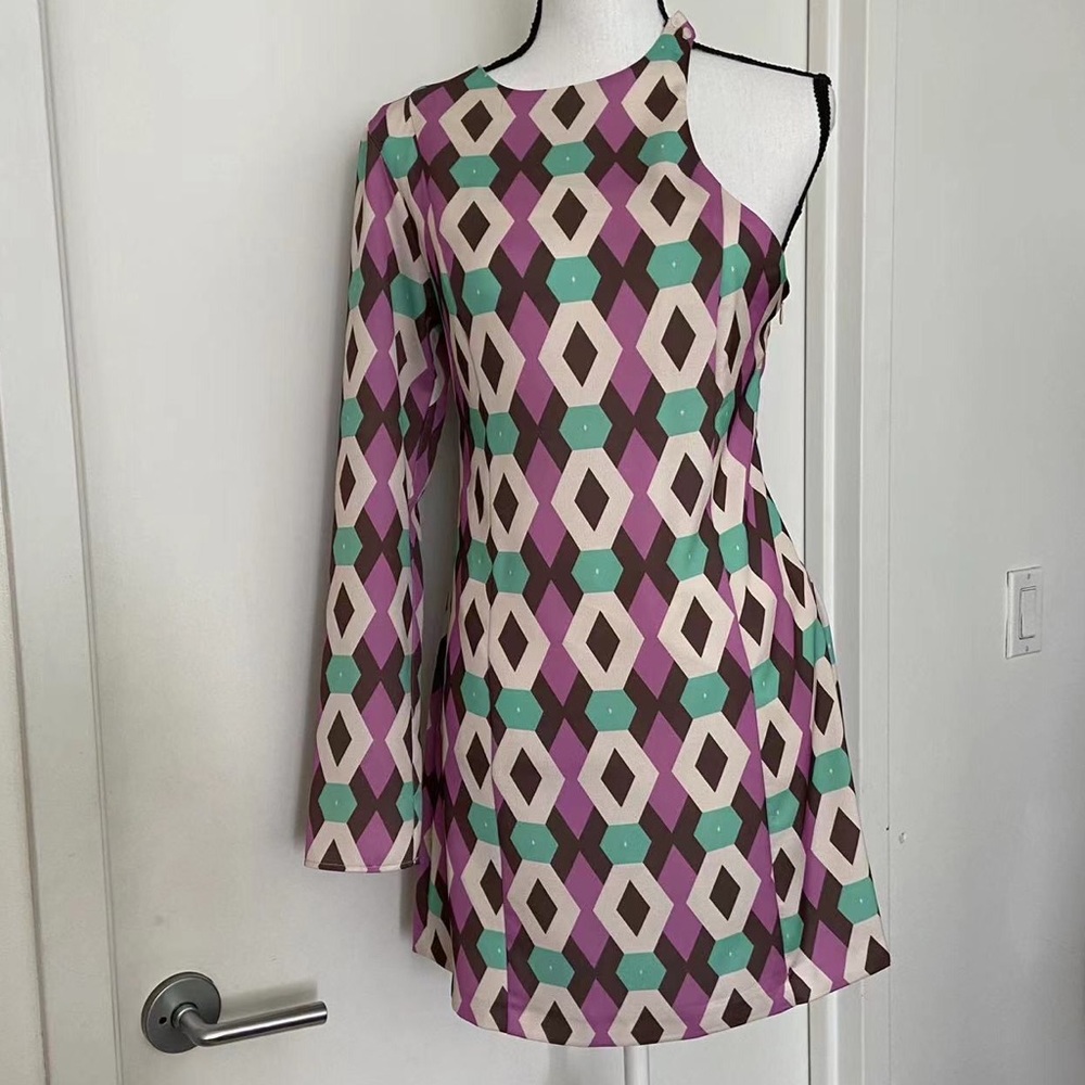 Zara Satin Effect Print Dress Size Medium